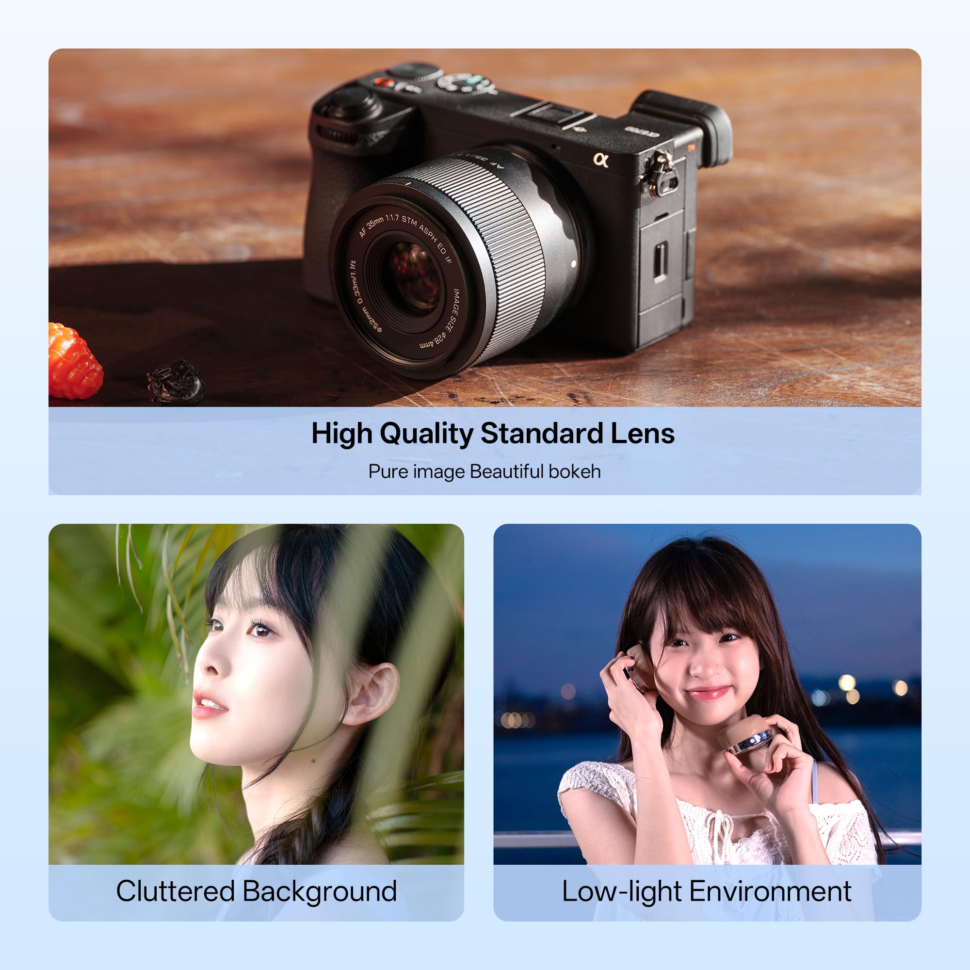 VILTROX Lente AF 35 mm F1.7 E Air APS-C para Sony E-Mount, lente