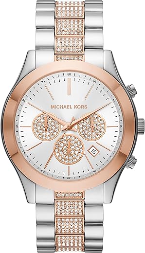 Michael Kors Men's Slim Runway Analog-Quartz Watch with Stainless-Steel Strap, Silver, 22 (Model: MK8606)