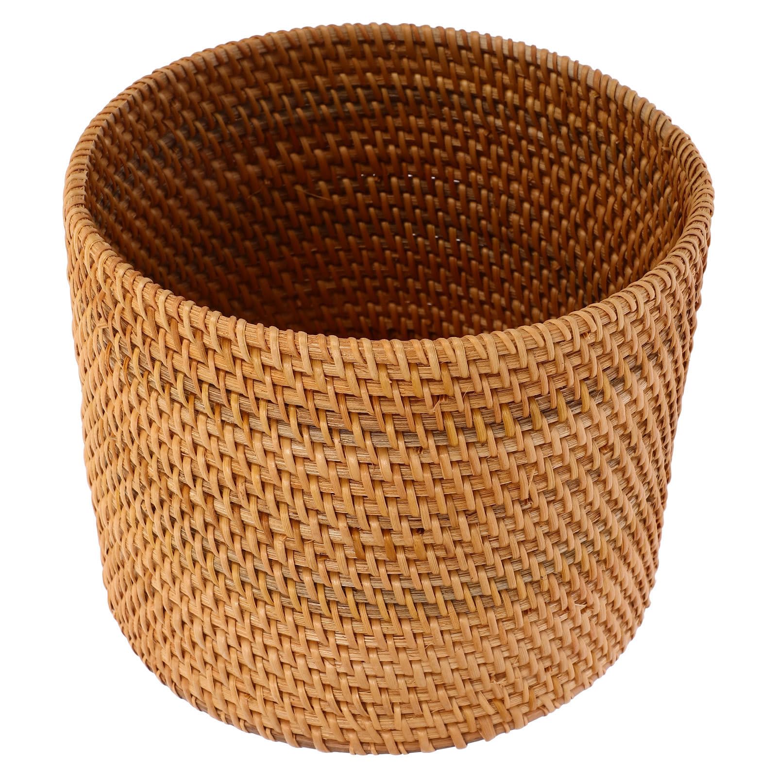 Panier rotin marron tressé rond pour pique-nique champêtre et rangement cuisine