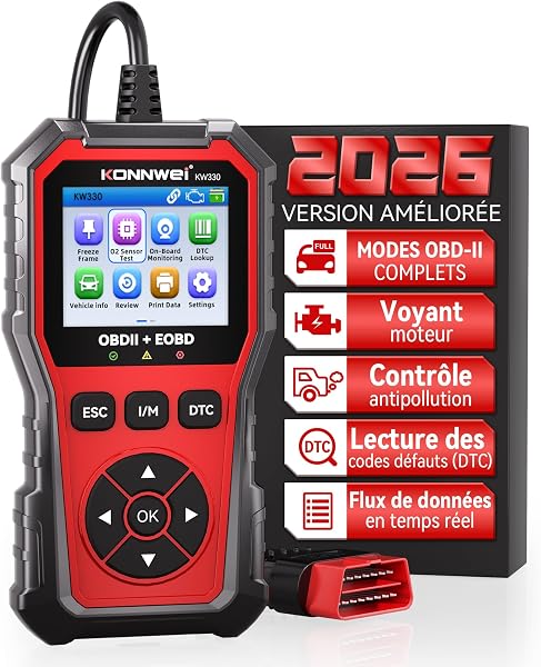 Multi-brand OBD2 Car Diagnostic Case, OBD2 French Diagnosis, Car Diagnostic Case, Engine Fault Code Reader, for All OBDII Vehicles After 2003 - 1
