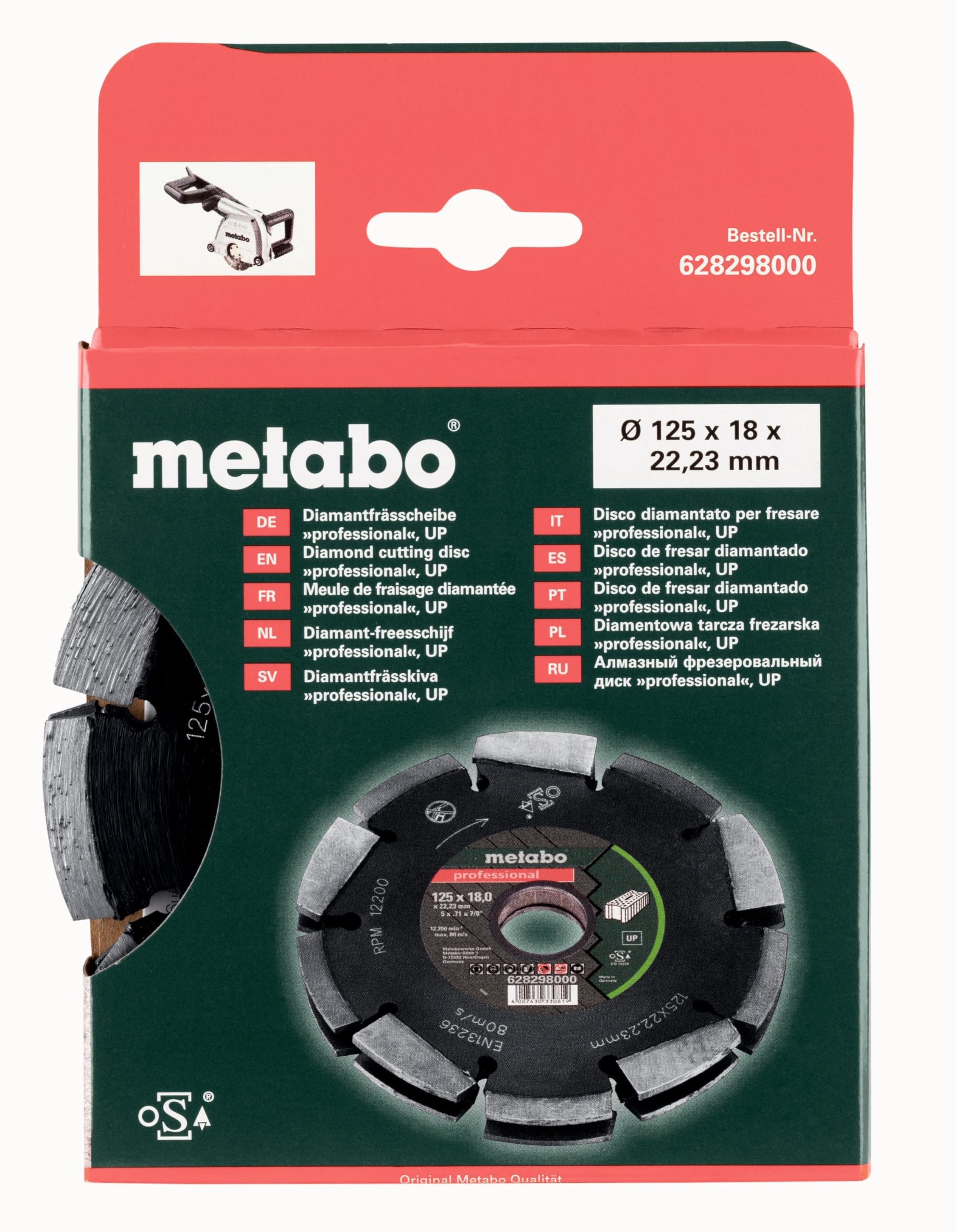 Metabo Dia-Fs2 Ostrze, Czarny, 125 x 18 x 22,23 mm