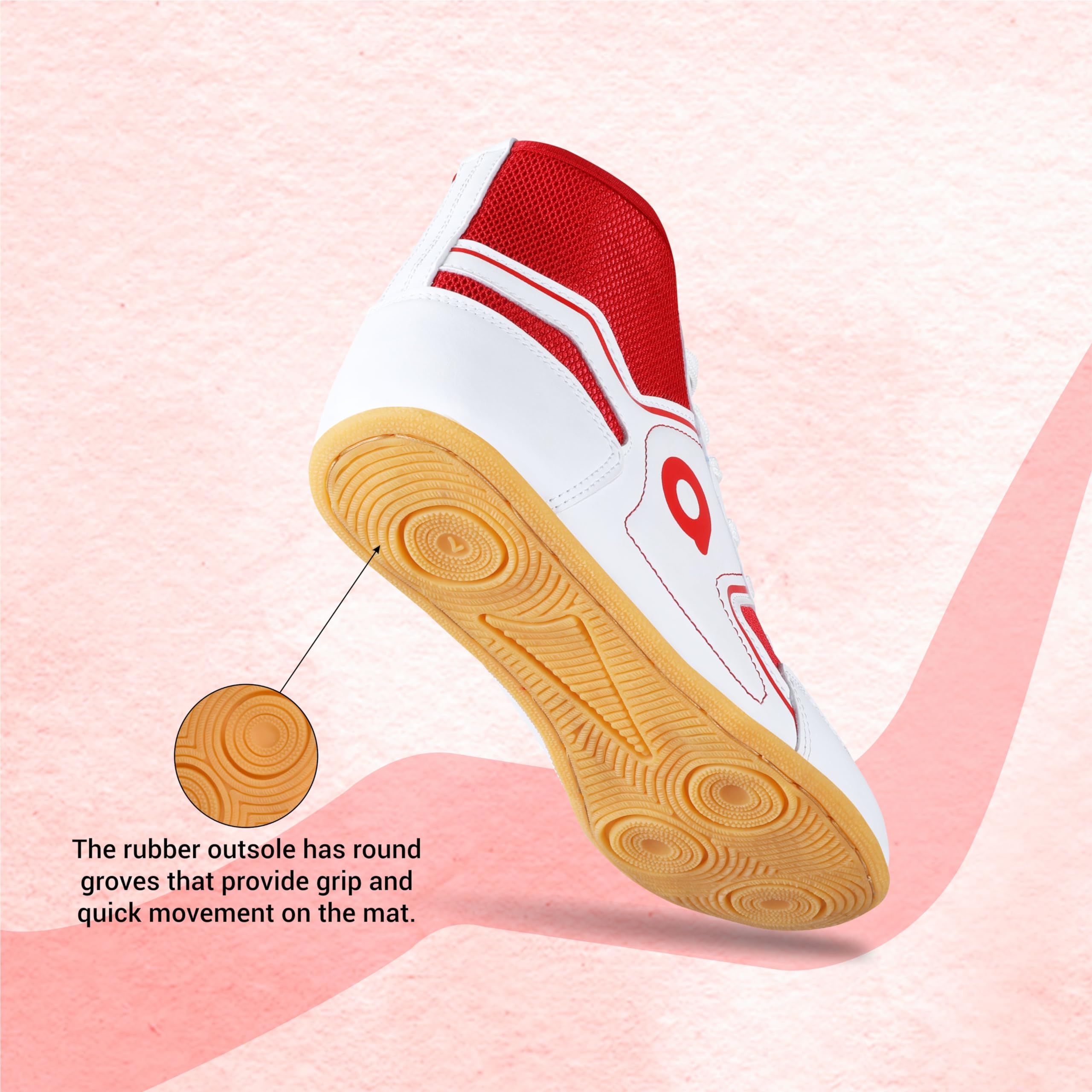 AIVIN Pro Kabaddi League Shoe (White/Red, UK Footwear Size System, Adult, Men, Numeric, Medium, 11) 2