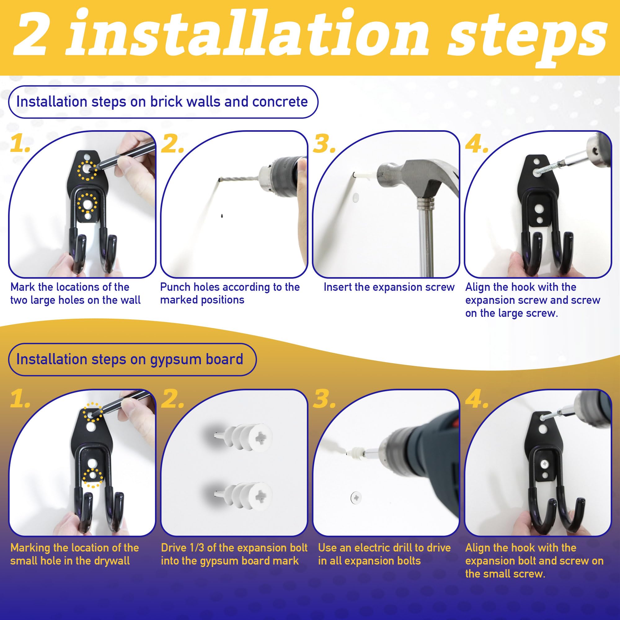 Soporte de montaje para ventilador de pared, convierte ventilador de piso a pared, grado industrial, incluye tornillos para paneles de yeso y yeso 6