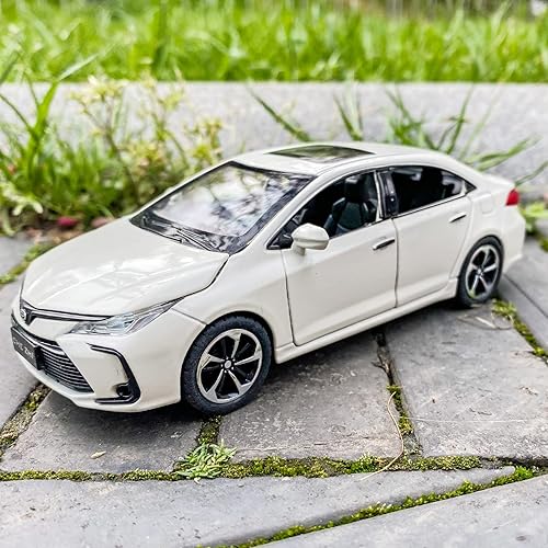 Miniatura 7 de BDTCTK Compatible con Toyota Corolla modelo 132 automóvil de juguete de aleación de zinc con sonido y luz para niños y niñas color blanco