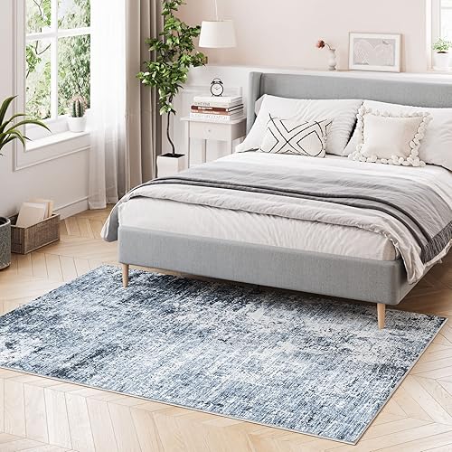 Miniatura 23 de Dripex Alfombra de piel sintética de conejo de 5 x 7 pies, alfombras esponjosas para sala de estar, alfombras lavables a máquina para dormitorio