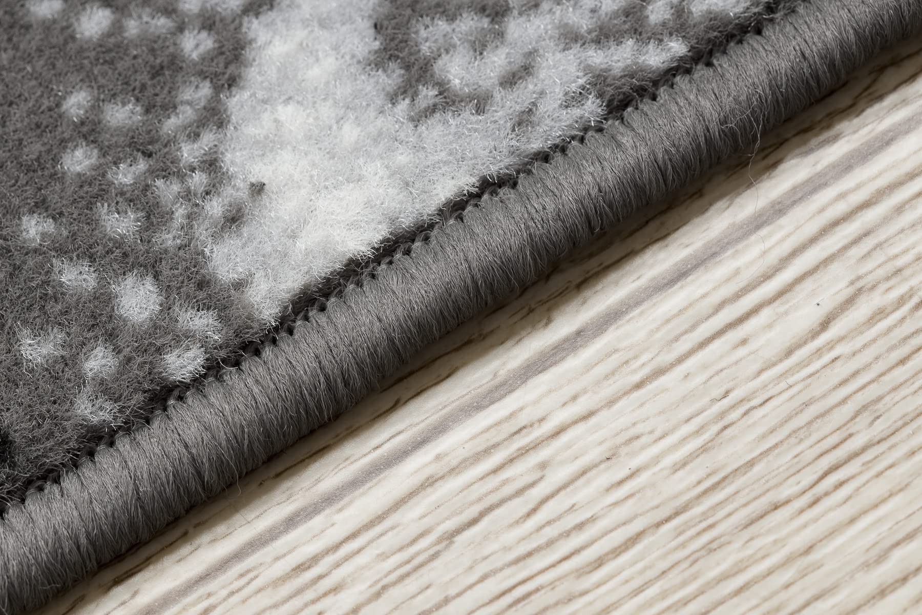 rugsx Tapis de Couloir BCF MORAD Trio pour la Cuisine, Le Hall, Le Couloir, l'entrée, Solide, Classique, Fleurs, Feuilles Gris/crème 60x450 cm