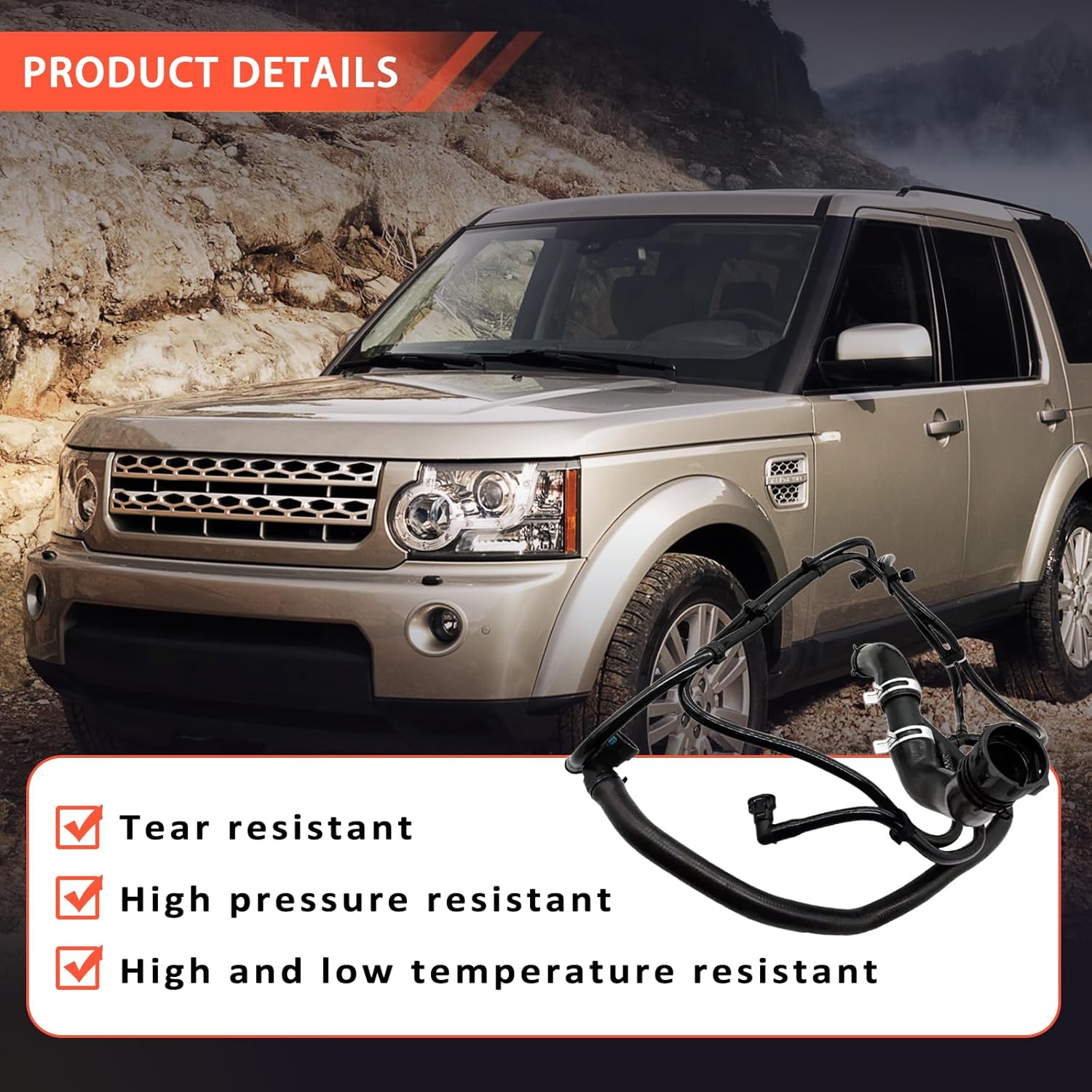 LR034637 Supercharger Coolant Hose Upper Radiator Hose Compatible with 2013 2014 2015 2016 2017 2018 2019 2020 2021 2022 Land Rover Range Rover Sport