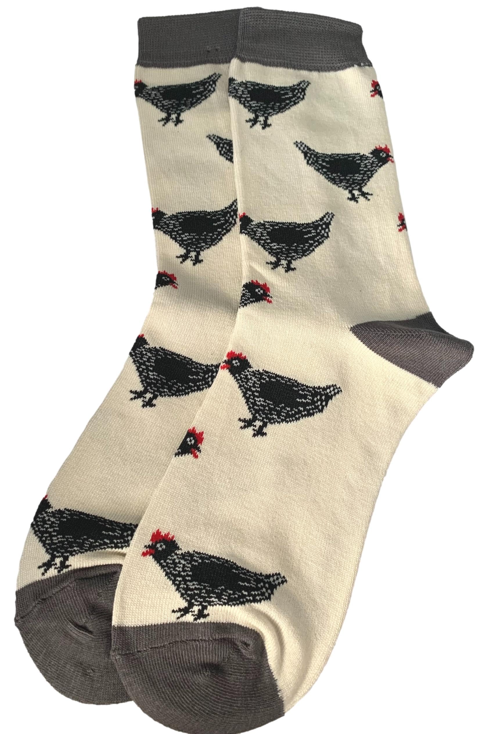 Purple Possum Women's Cream, Ivory, Off White Purple Possum® Hen Socks Hens Bamboo Cotton Blend Blue Grey Mustard Yellow Chicken Size 4-7