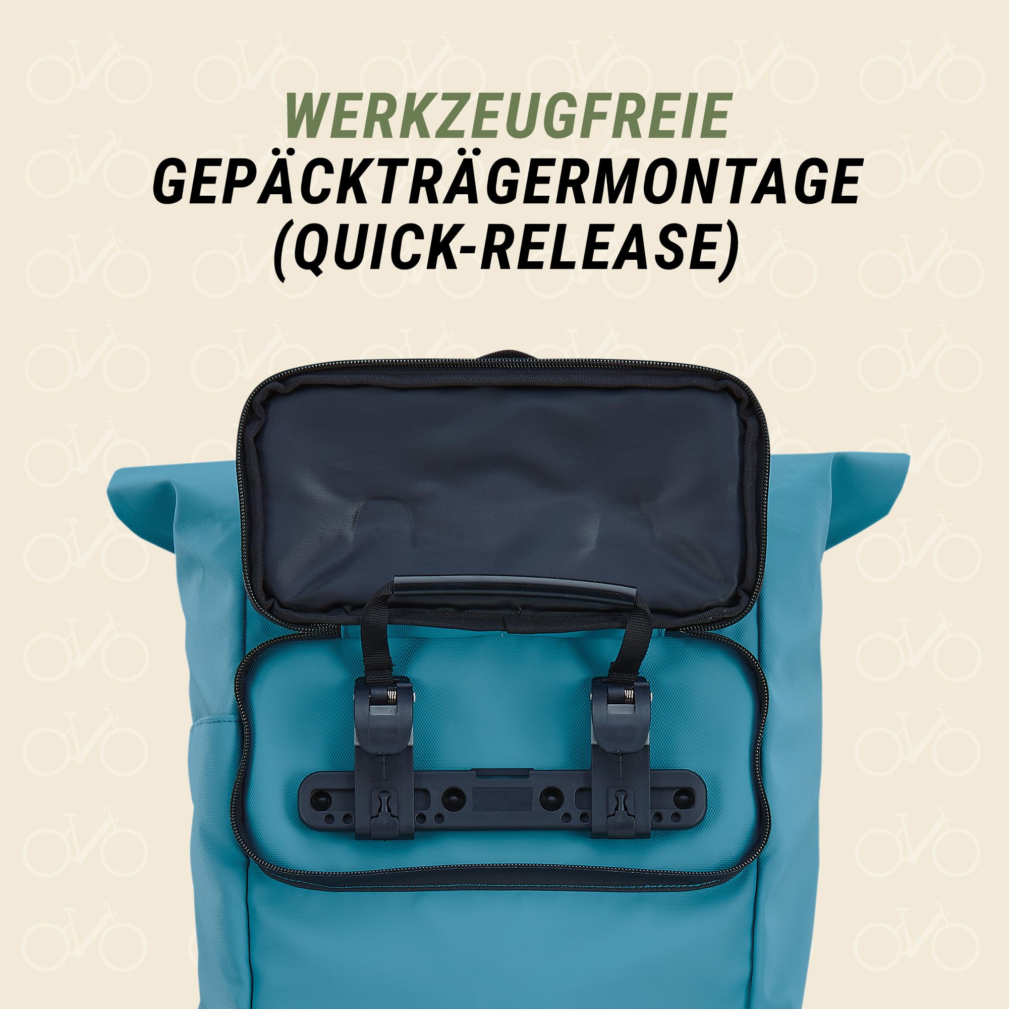 Prophete Seitenpacktasche/Rucksack 16L – wasserdichte Fahrradtasche mit Rucksackfunktion, 29 x 40 x 14 cm, vielseitige Gepäckträgertasche, Farbe: blau