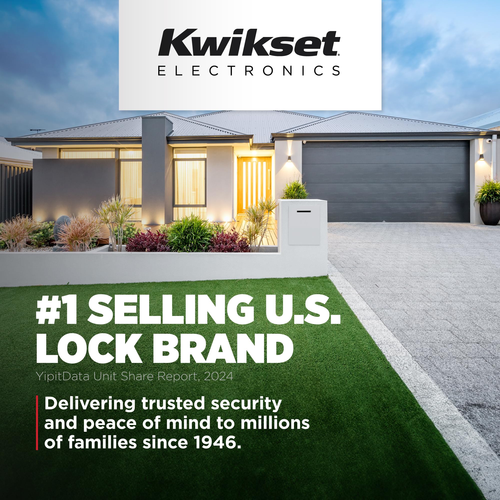 Kwikset HomeConnect 620 Z-Wave Serrure intelligente à clavier longue portée Entrée sans clé pratique Codes utilisateur personnalisables Compatible avec alarme Ring Alarm Hub requis Vendu séparément