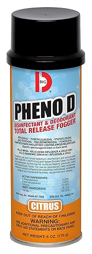 Big D 337aspersor desinfectante y desodorante de liberación completa, con fragancia cítrica, de 6 onzas (paquete de 12 unidades), elimina virus