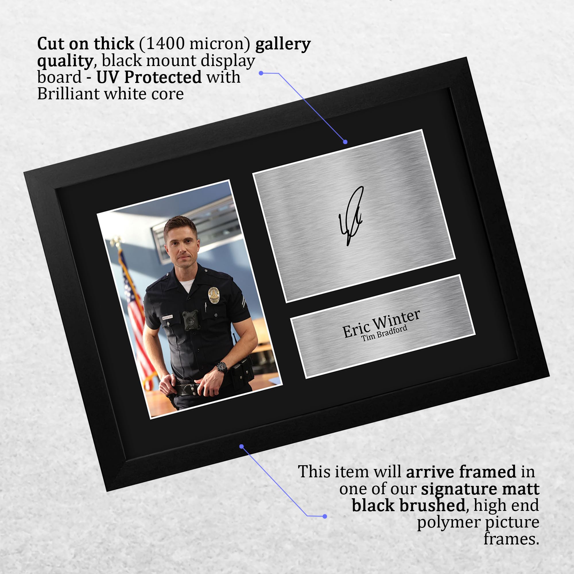 HWC Trading Eric Winter The Rookie Tim Bradford Gifts Printed Signed Autograph Picture for TV Show Fans - A4 Framed - Image 3