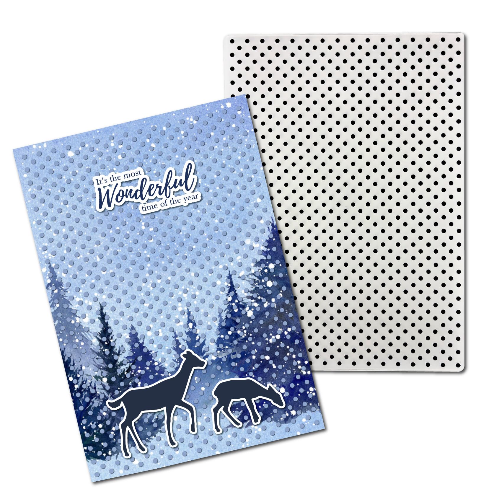 arriettycraft Dots Background Plastic Embossing Folders for Card Making Christmas Dots Snowfall Embossing Folder for Scrapbooking Paper Crafts Decoration 5.5"x8.7"
