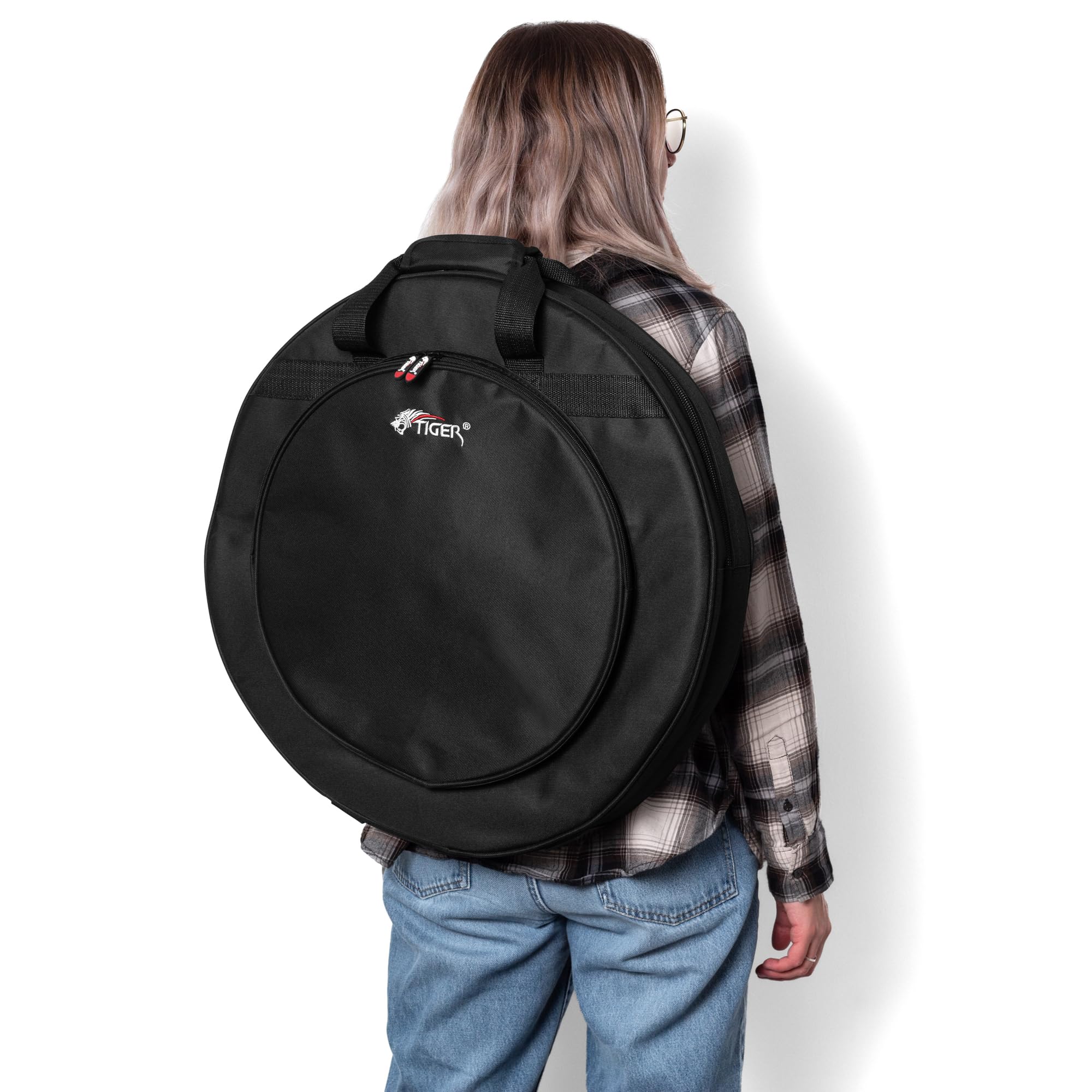 TIGER DGB21-BK - Custodia imbottita per piatti batteria 21", con divisori interni rimovibili - colore nero