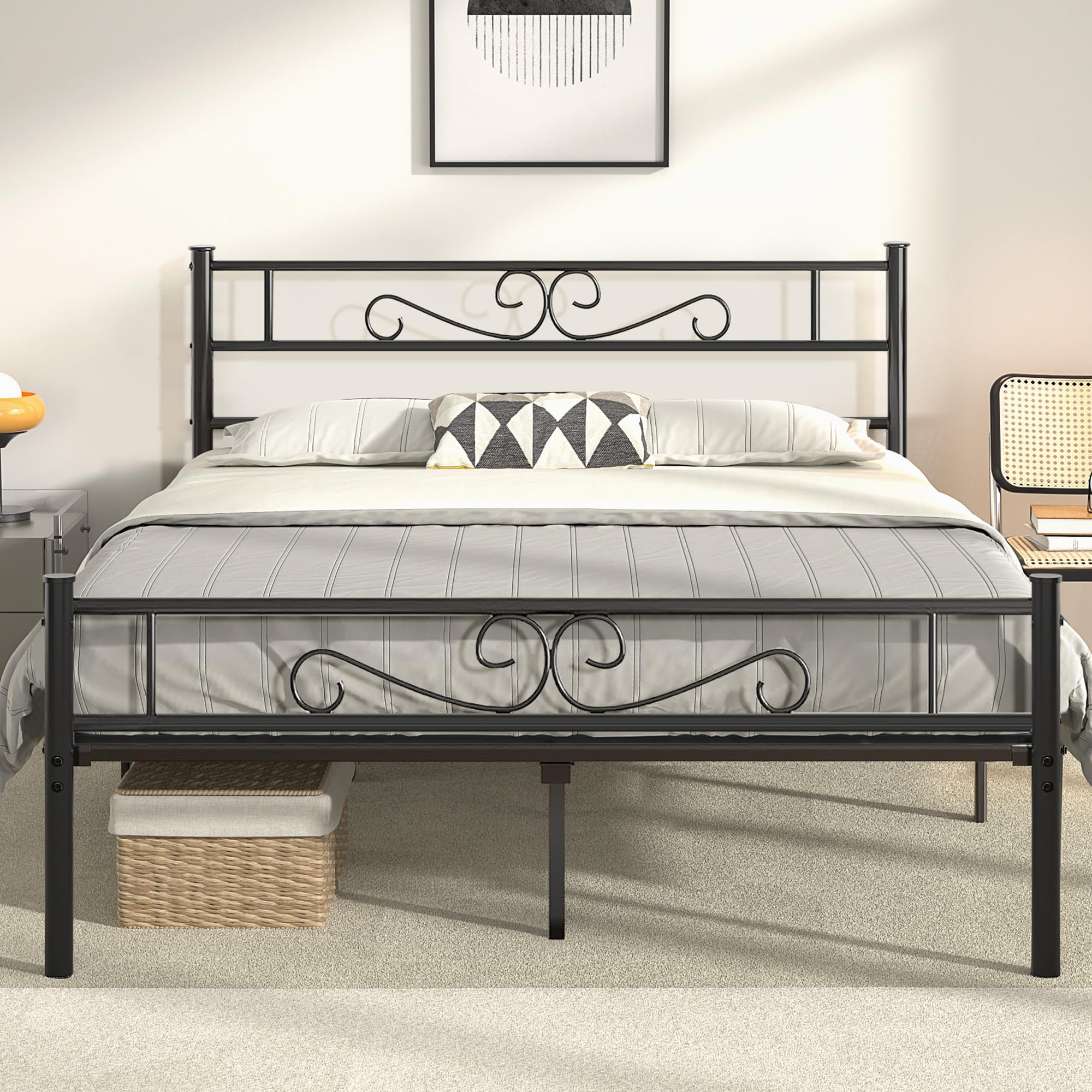 Snapklik.com : VECELO Queen Size Bed Frame
