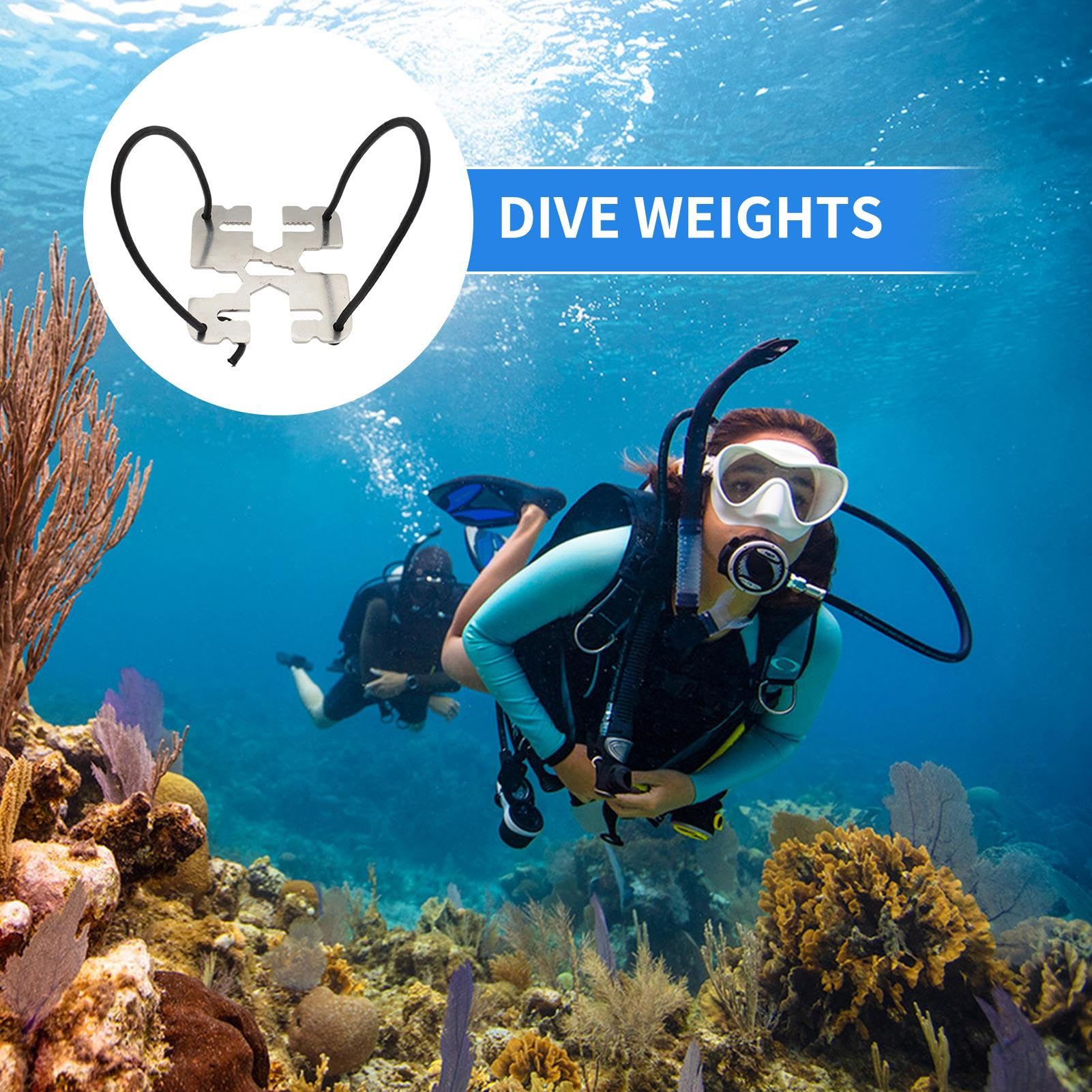 Placas de peso para buceo, accesorio de acero inoxidable para apnea | Bloque de peso para Submarinismo (bucear) - Adecuado para niños, familia, , hombres, mujeres, chicos, chicas, jóvenes