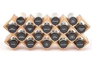 Kamenstein 18-Jar Spice Rack with Spices Included, Easy Refill Plan for 5 Years