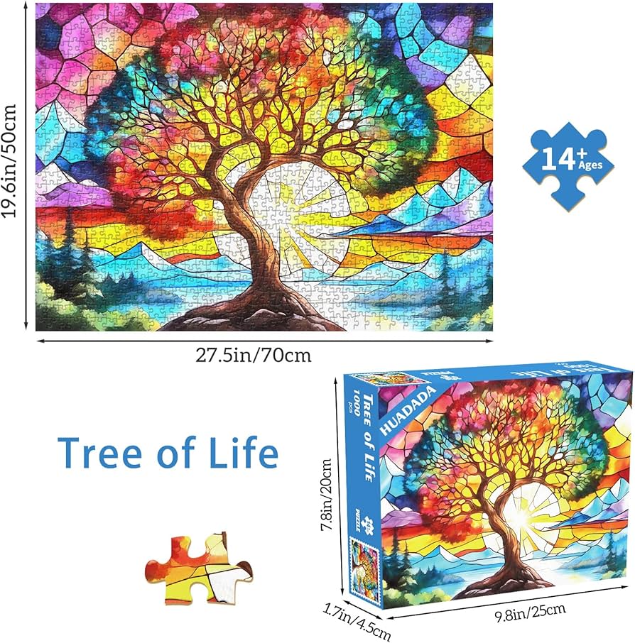 HUADADA Puzzles Fu00fcr Erwachsene, 1000 Teile, Puzzles Fu00fcr Erwachsene, Kreative Puzzles Fu00fcr Erwachsene, Kinder, Familie, Lernspiele, Heimdekoration, Geschenk, Waldbaumhaus (70 X 50 Cm