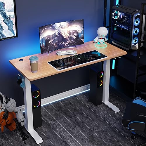Vista 39 de Vongrasig Escritorio eléctrico de pie ajustable en altura, 63 x 24 pulgadas, mesa de pie para oficina en casa, estación de trabajo para computadora