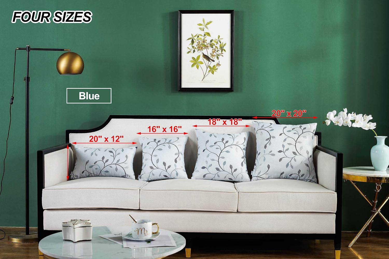 AmHoo Jacquard Leaf Pattern Soft Throw Pillow Covers Embroidered Cushion Covers Set of 2 Pillowcase for Sofa Couch Home Decorative 16x16Inch Silver