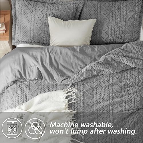 Miniatura 10 de satisomnia Juego de edredón Queen  Juego de edredón de forro polar beige tamaño Queen y matrimonial, edredón cálido y esponjoso de 3 piezas, juego