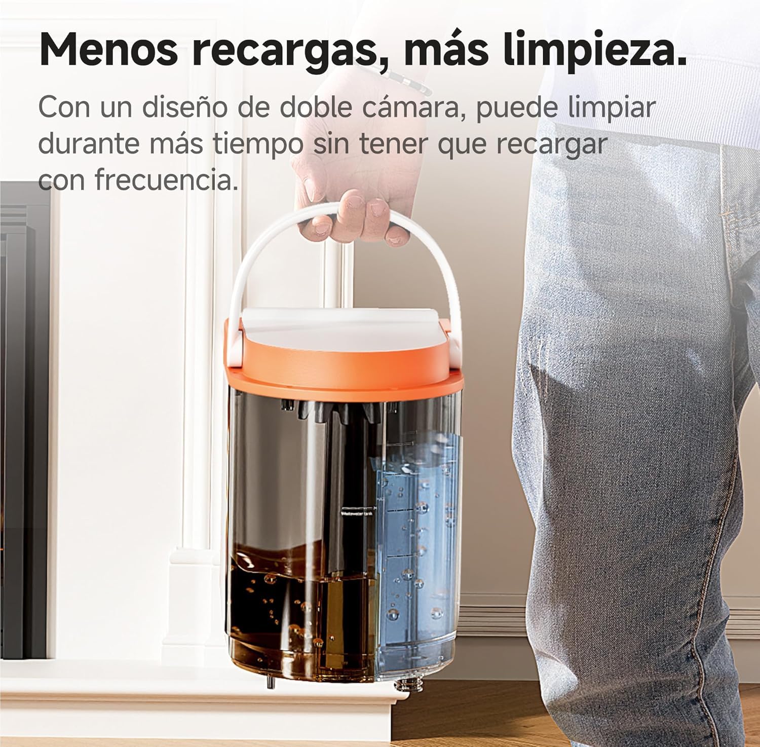 Uwant Limpiador de Tapicerías y Alfombras 18kPa Potente Succión, Máquina Limpiadora Portátil con Autolimpieza, Limpiador de Manchas para Mascotas con Herramientas y Solución, para Sofá, Coche set of 1