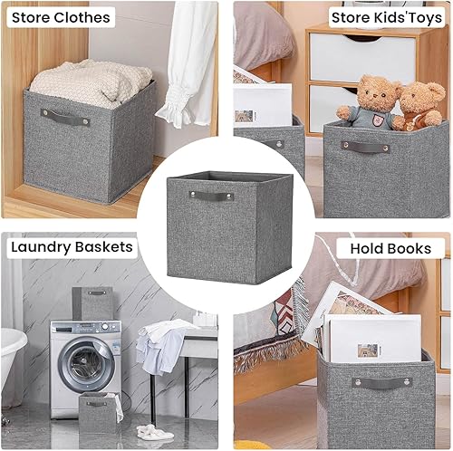 Miniatura 7 de DULLEMELO Contenedores de almacenamiento de 11 cubos almacenamiento de armario y caja de juguetes para el hogar contenedores de almacenamiento de