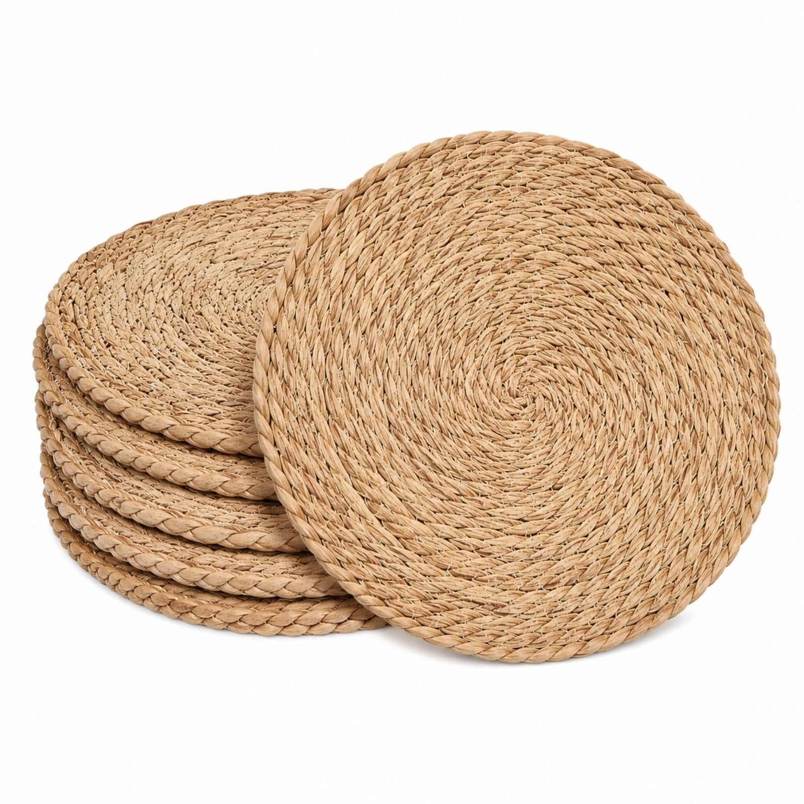 6Pcs Natural Rattan Woven Placemats 30cm