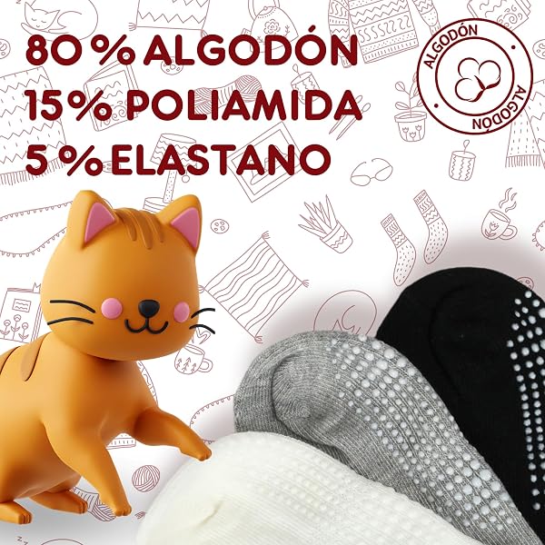 POPYS® Calcetines antideslizantes de Algodón para Niños Multicolor | Calcetines para Niños y Niñas para todo tipo de actividades - 2