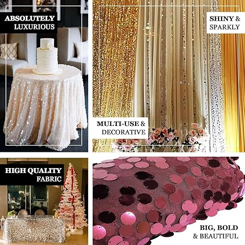 Miniatura 4 de Efavormart - Rollo de tela de lentejuelas color azul iridiscente con base de tela de malla, 54 pulgadas x 4 yardas