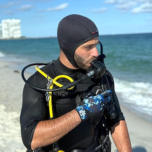 Miniatura 7 de Tilos Gorro ajustable de neopreno recubierto de metal ligero de 0.039 in para surf, surf, kayak, rafting, canoa, esnórquel, natación, sombrero