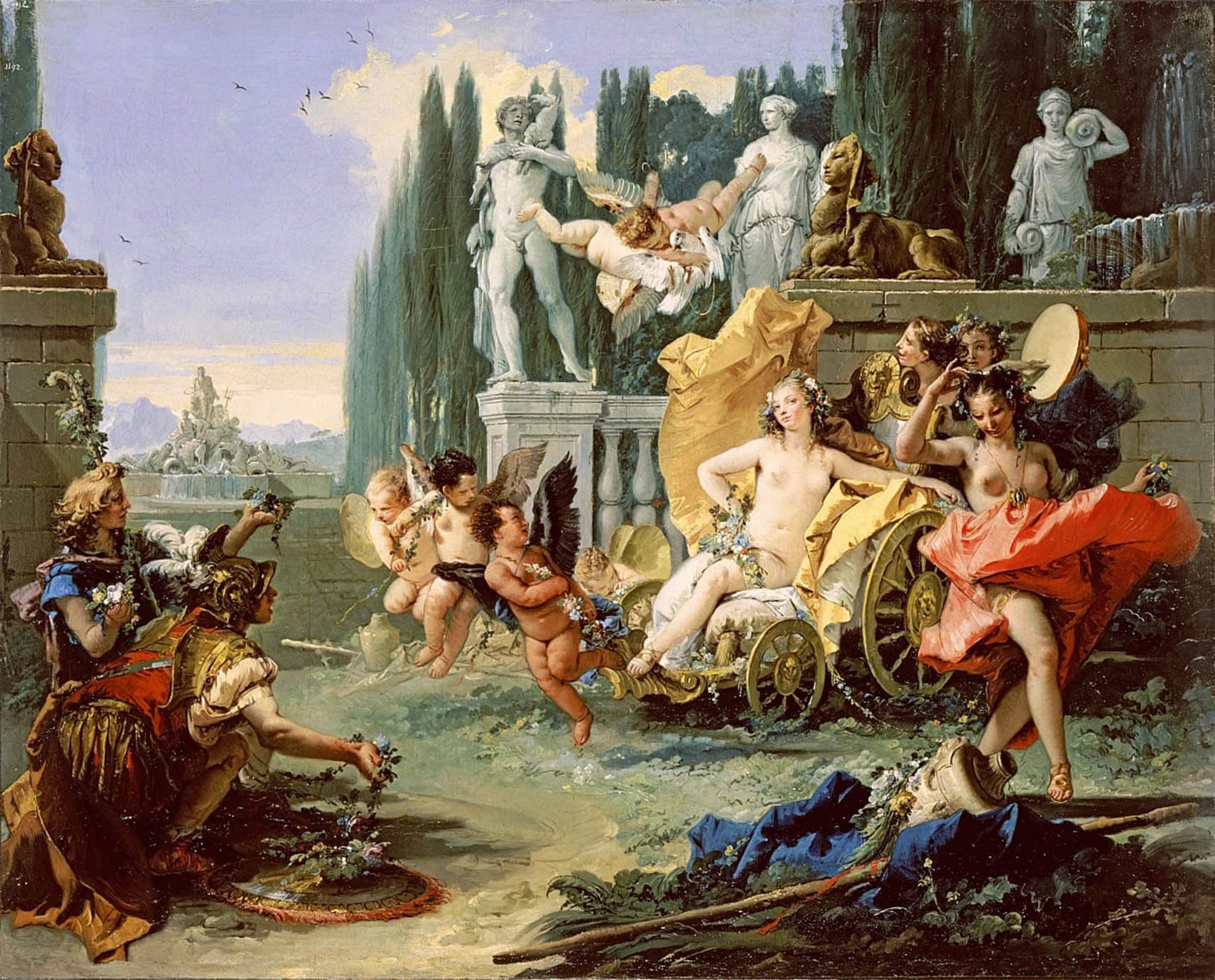 ARTXLXXBN Famous Painting Canvas Artwork Graffiti Print the Empire of Flora by Battista Tiepolo Portrait Canvas Image for Home Decor 60x90cm