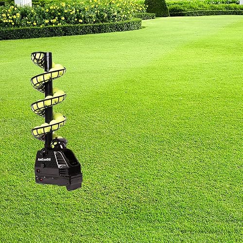 Miniatura 8 de Máquina de pelotas de tenis, lanzador de pelotas de tenis ajustable y portátil con lanzador de bolas de oscilación, máquina de servir de tenis