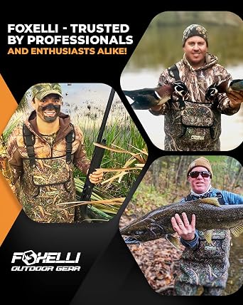 Foxelli Chest Waders, Waterproof 4mm Neoprene Hunting & Fishing Waders for Men & Women with Boots