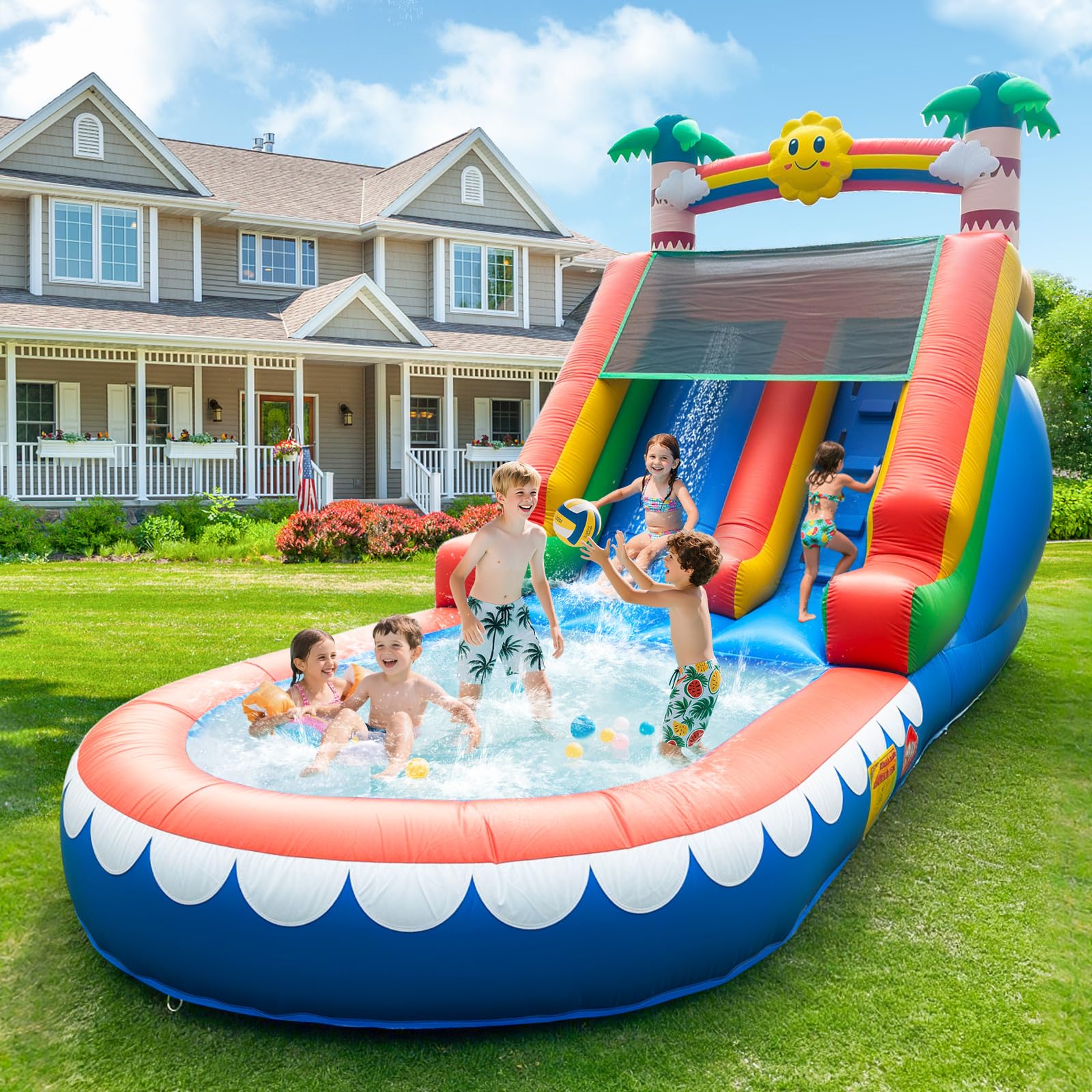 COCOFISH Tropical Inflatable Water Slide
