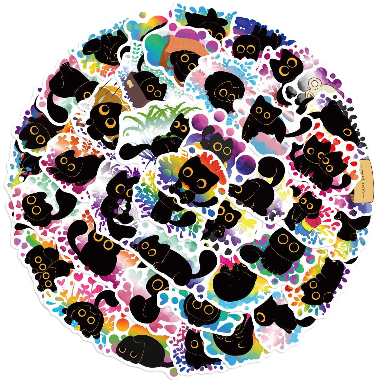50Counts Kitten Sticker Aesthetic Sticker Kid for Scrapbook Notebook Water Bottle Phone Case Skateboard Guitar Paper