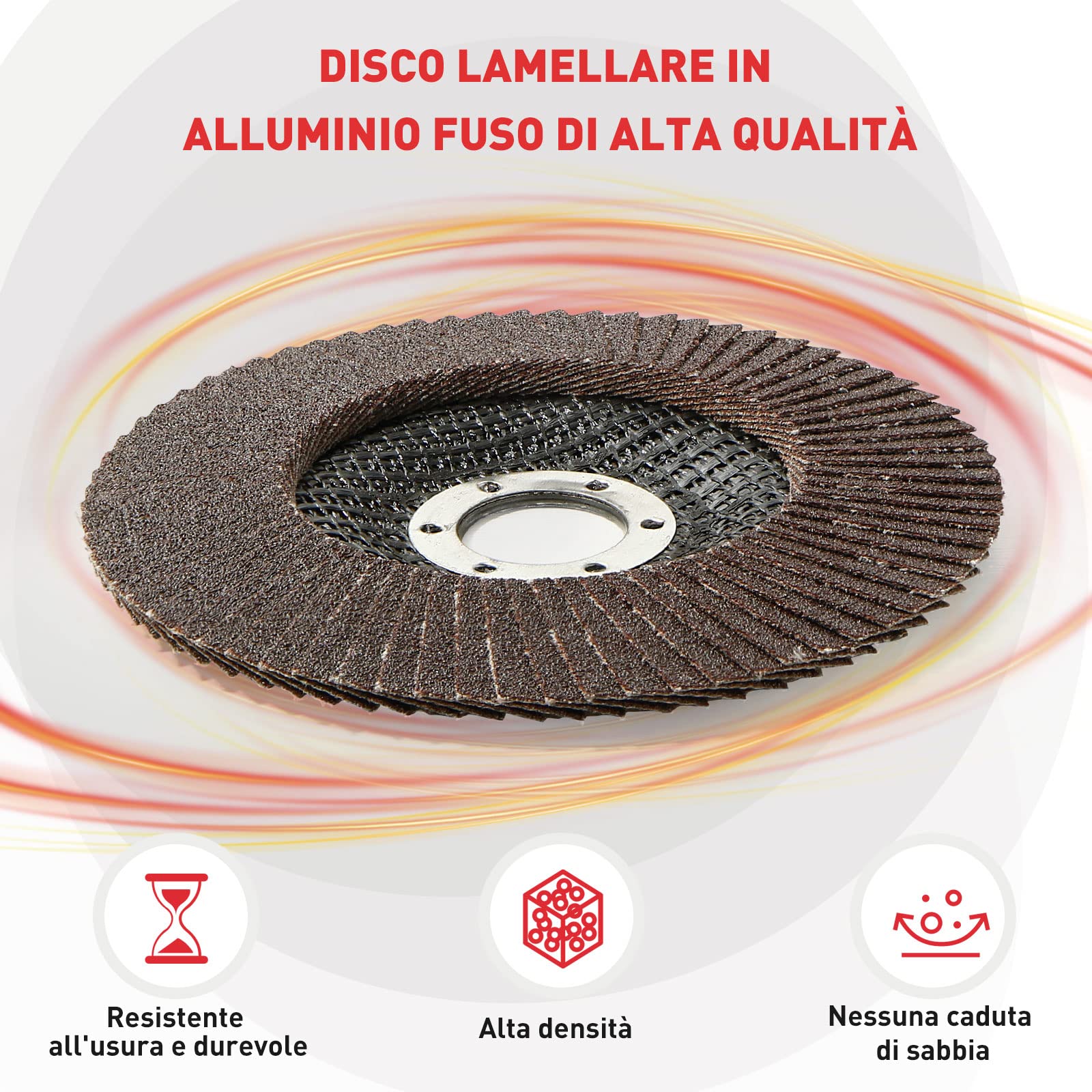 HYCHIKA Disco Lamellare 125mm, 10PC Dischi Lamellari Abrasivi Lamellari, Grana 120, Adatto per Acciaio Inossidabile Metallo e Legno per Smerigliatrice Angolare