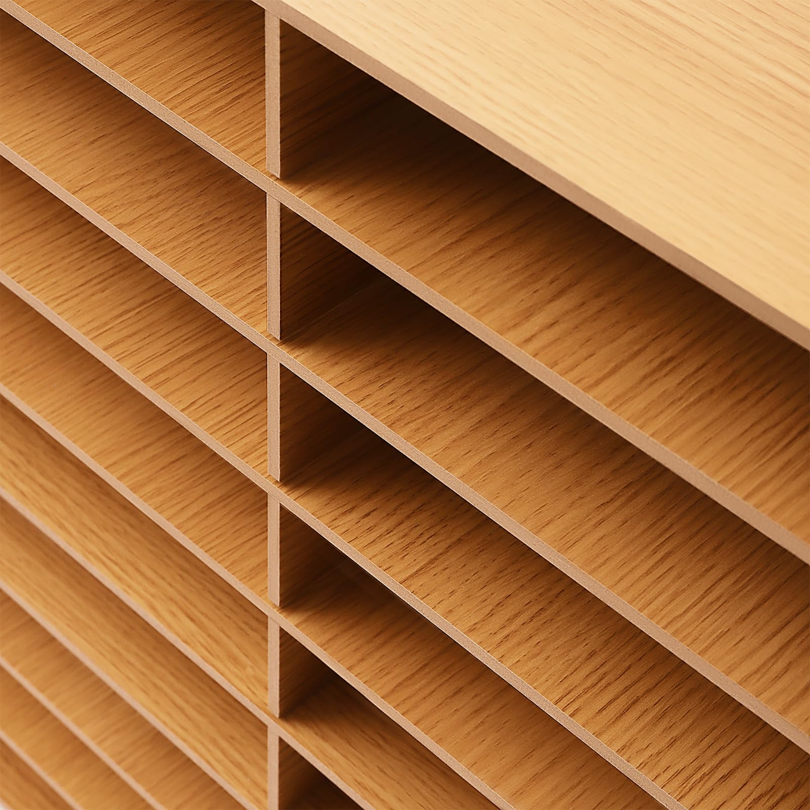 Dokumentenablage 18 Ablagefächer Büro Storage Rack,Jeder Schicht Max.4kg,Neun Ebenen Holz Dateiorganisator Magazine und Document Organizer Für Büros,Wohnungen und School Supplie mit Gummiringe