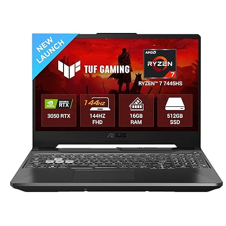 ASUS TUF A15 (2025), AMD Ryzen 7 7445HS, Gaming Laptop(RTX 3050,7...