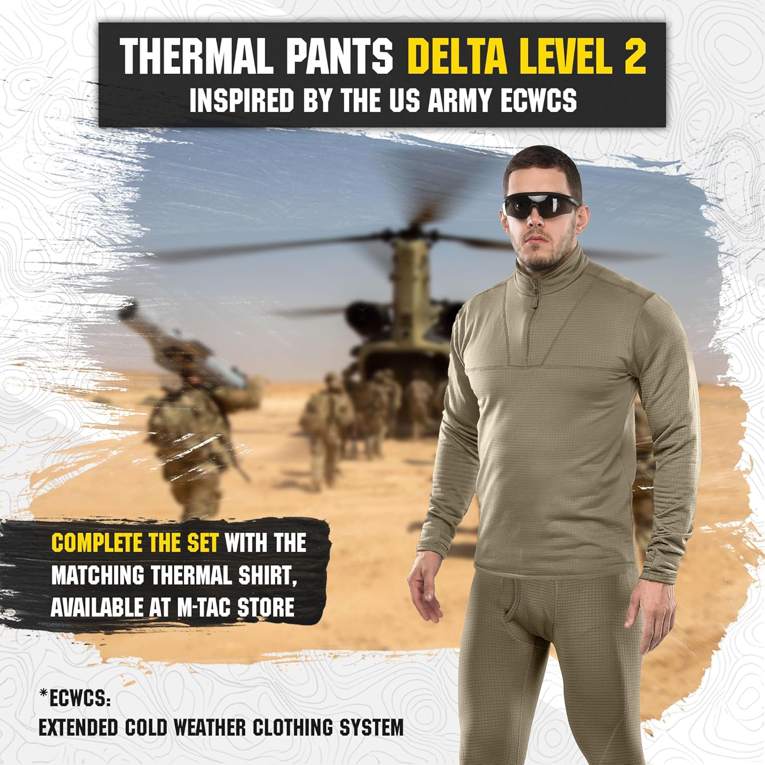 M-Tac Men’s Thermal Compression Pants – Grid Fleece Lined Base Layer Underwear Bottoms for Cold Weather ECWCS Delta Level 2 - Image 6