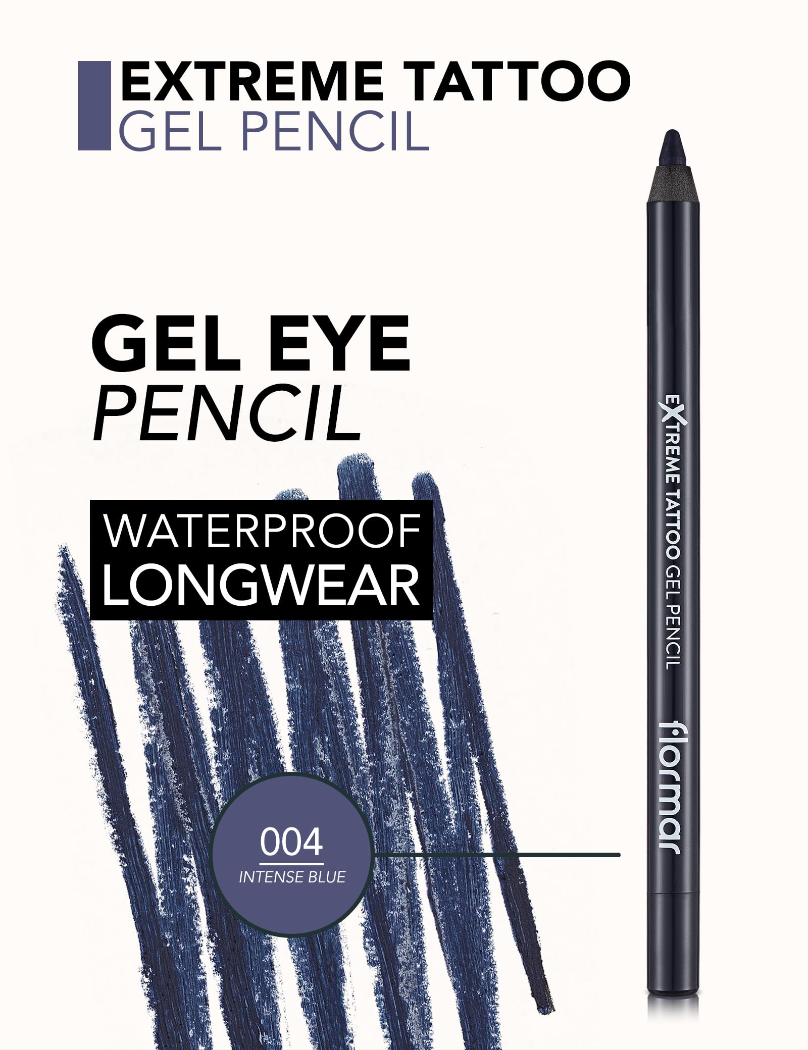 Flormar Mat Kalıcı Göz Kalemi (MAVİ) - Extreme Tattoo Gel Pencil - 004 Intense Blue - 8682536028868