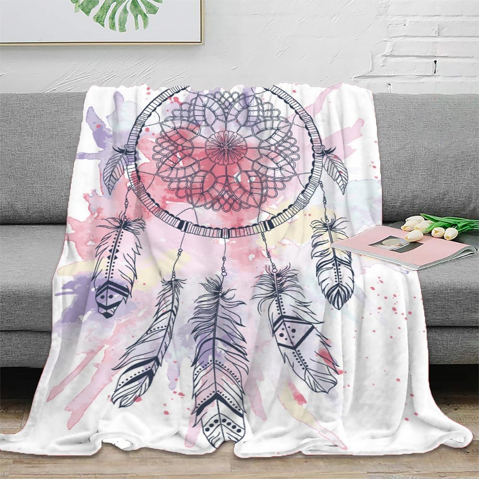 Weiche Traumfänger 3D Druck Decke Mikrofaser Wohnkultur Traumfänger Sofadecke für Erwachsene Schlafzimmer 80×90(200x230cm)