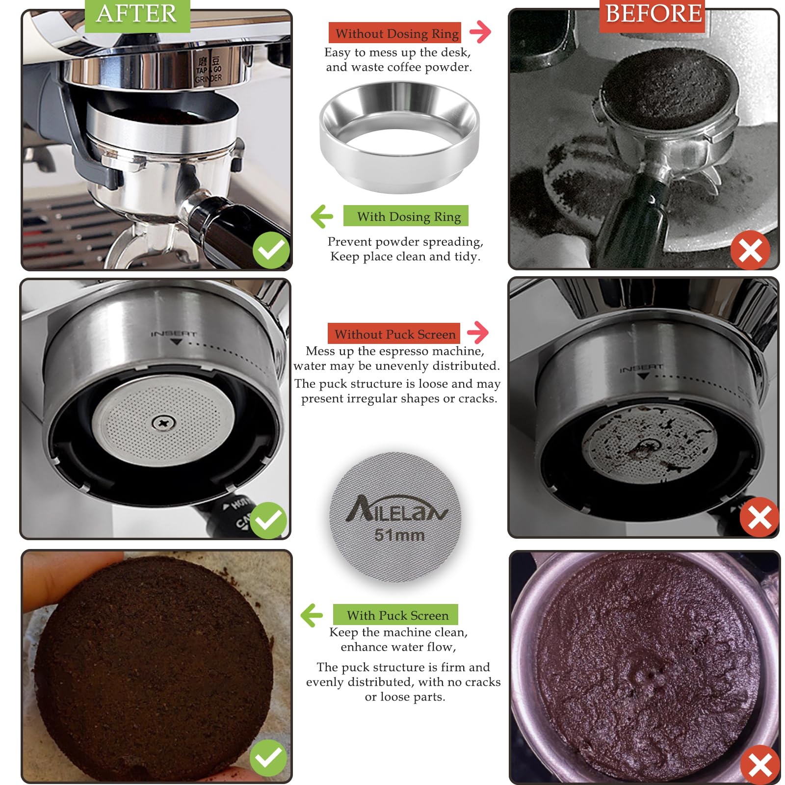 51 mm koffie bodemloze portafilter voor Delonghi EC680