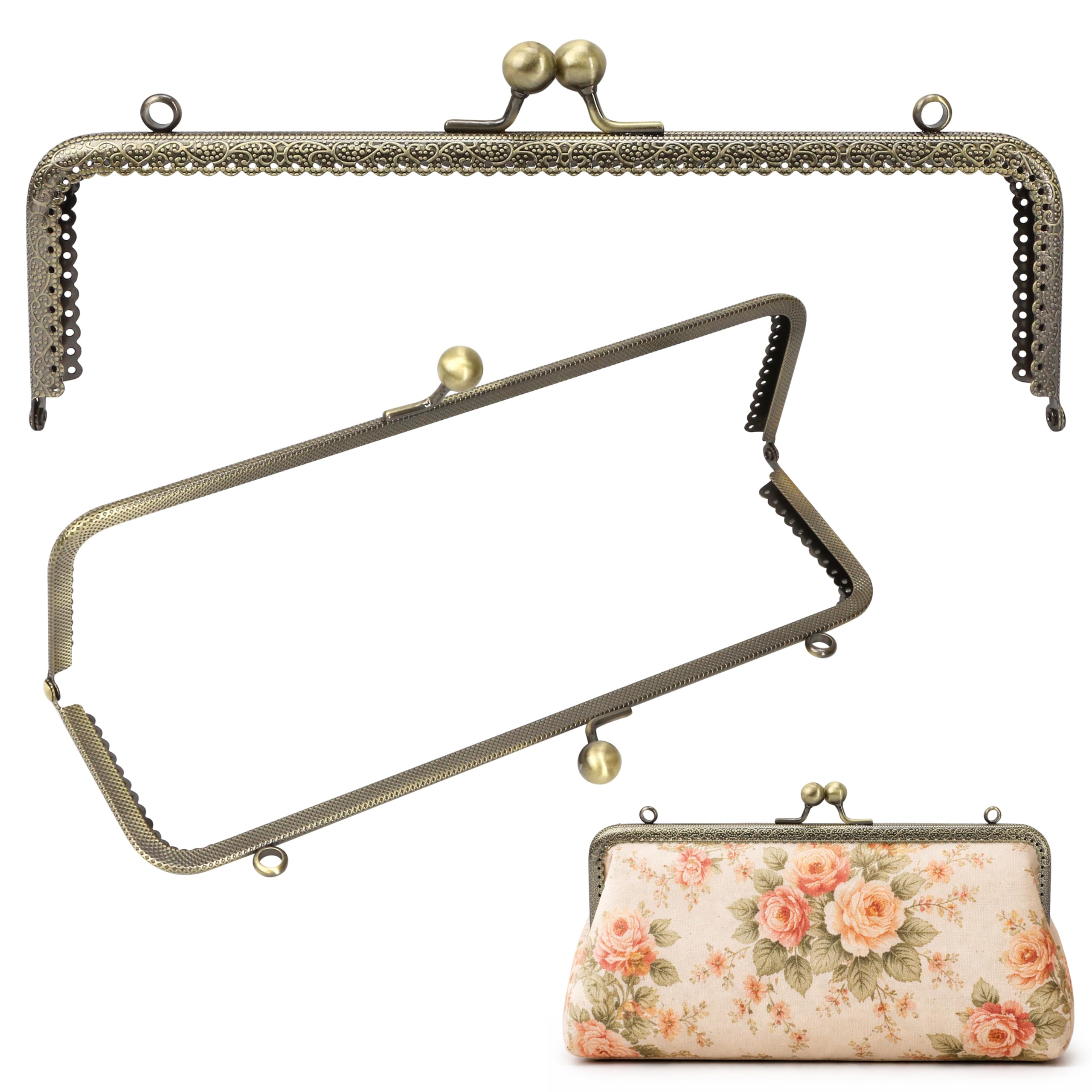Amazon.com: 10 Inch Square Kiss Clasp Lock Purse Frame for Bag