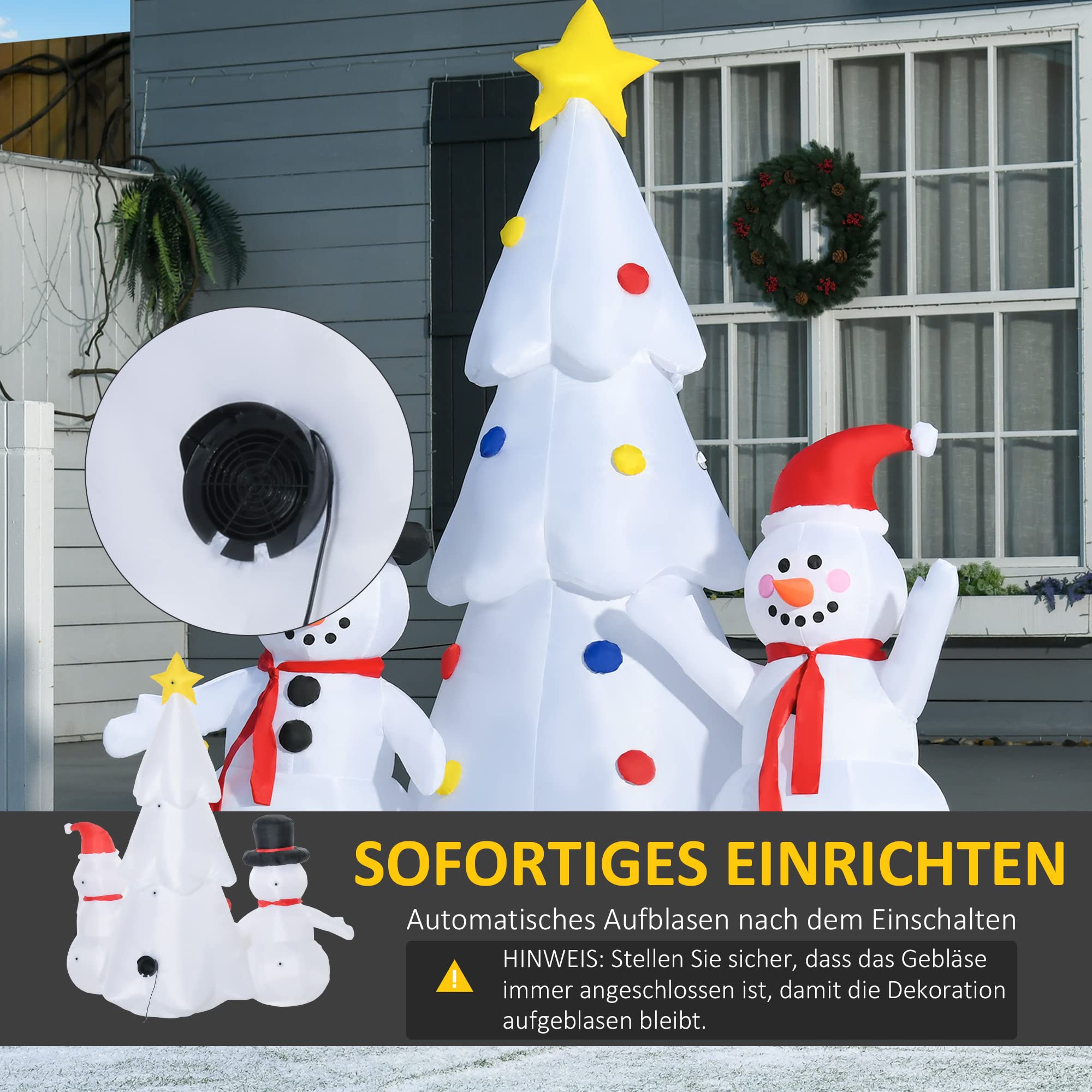 HOMCOM 180 cm Weihnachtsbaum Künstlich mit 4030 Astspitzen Naturgetreu