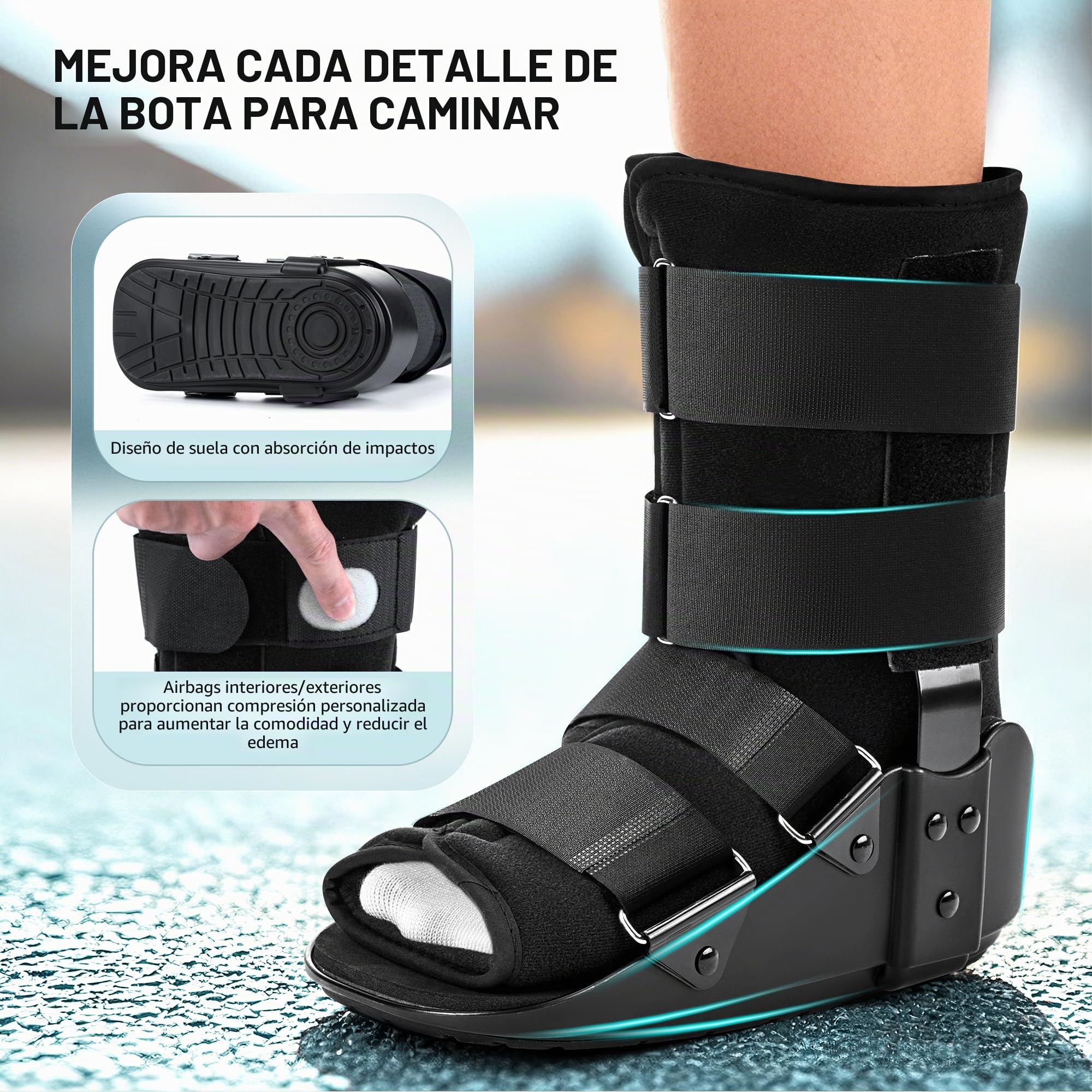 Medibot Bota de senderismo para fractura de pie y tobillo, talla M