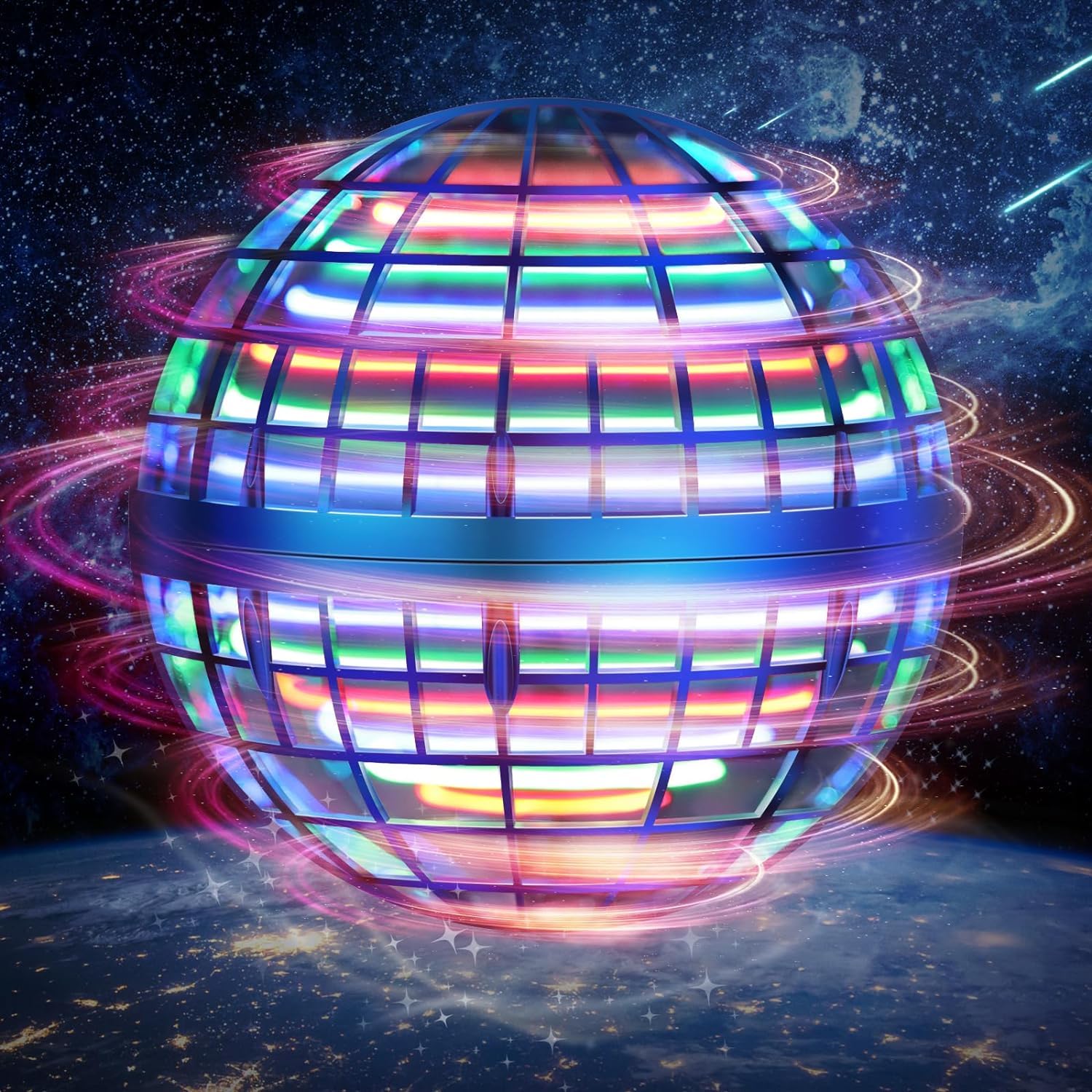 2024 Flying Orb Ball Toy, 2024 Upgraded Cosmic Globe Boomerang Ball, Hover Ball Boomerang Fly Fidget Spinner, Birthday Gift Cool Stuff Boys Girls Kids (Blue)