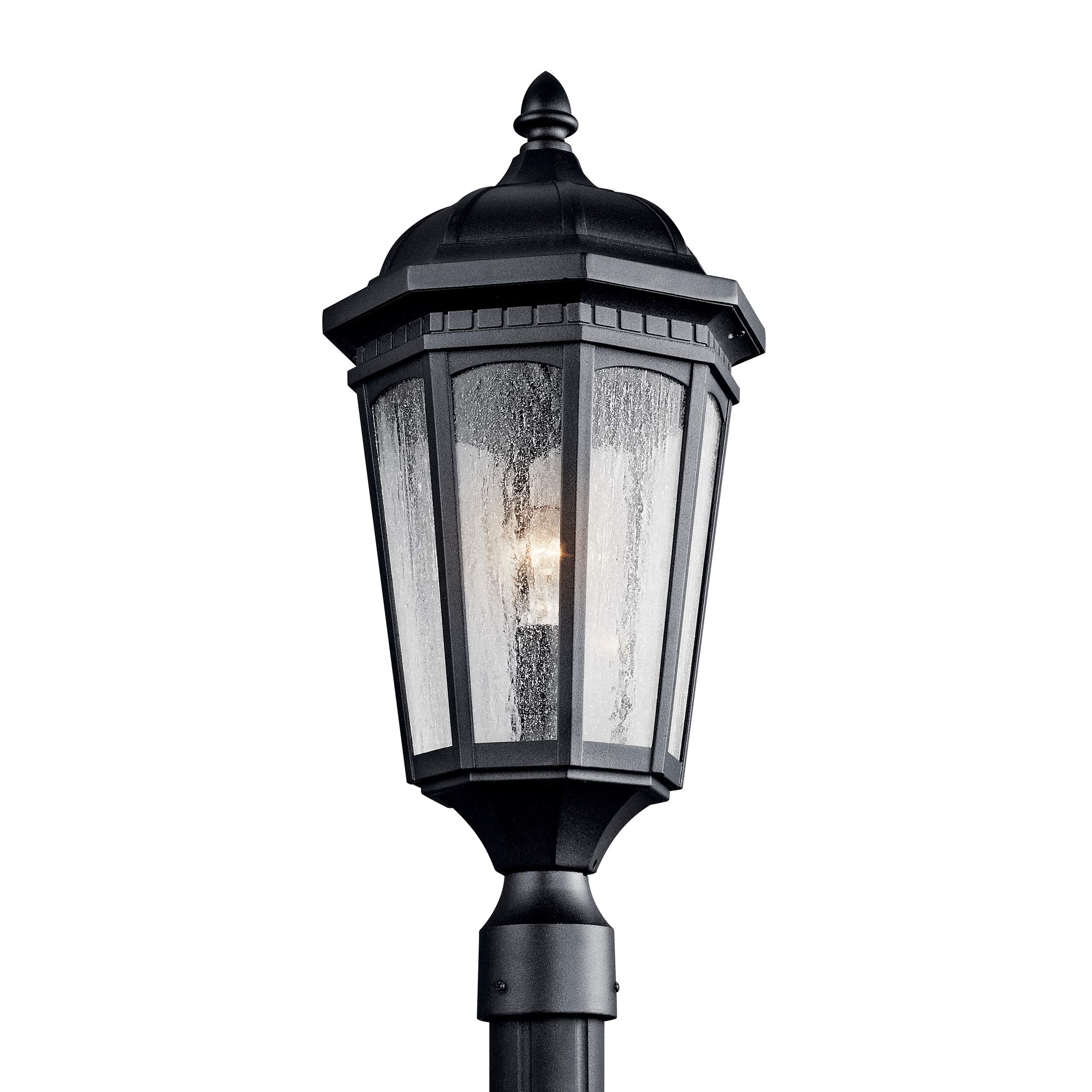 Courtyard 23.75" 1 Light Exterior Post Light with Clear Seeded Glass in Textured Black