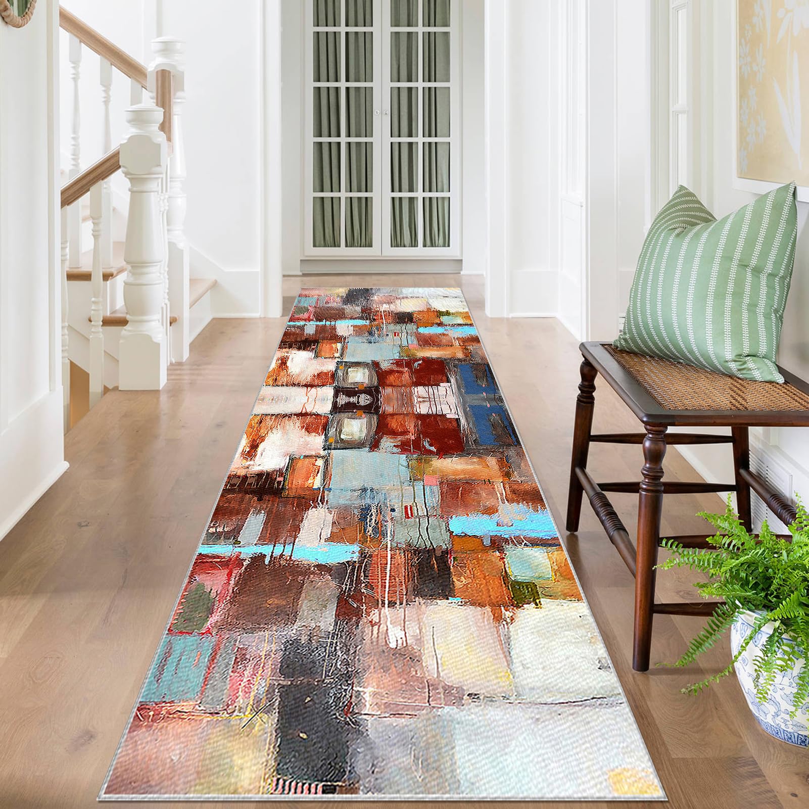 Chodnik, dywan na korytarz, 120 x 300 cm, antypoślizgowy, dywan do kuchni, kuchni, nadaje się do prania, chodnik do przedpokoju, sypialni, salonu, wejścia