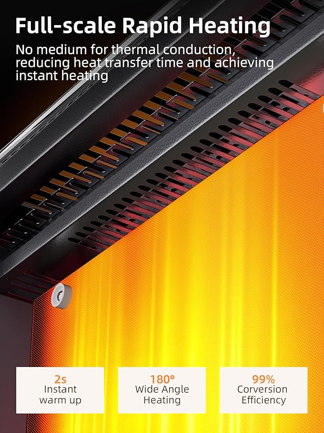 Calefactor Eléctrico Convección 1500W con Termostato y Control Remoto miniatura 6